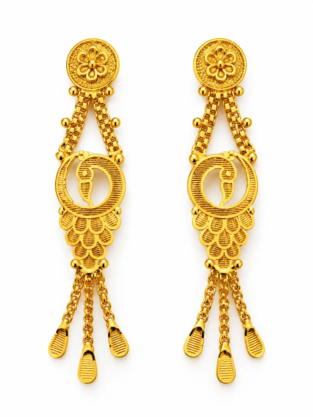 Gold Plated Twin Peacock Crest Choker Set