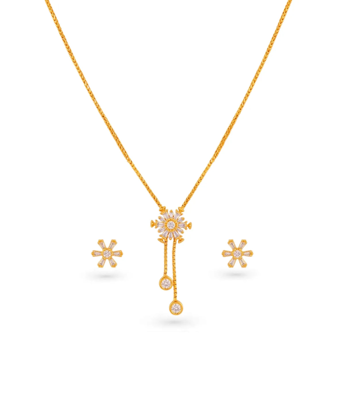 Gold Plated Graceful Lariat Necklace