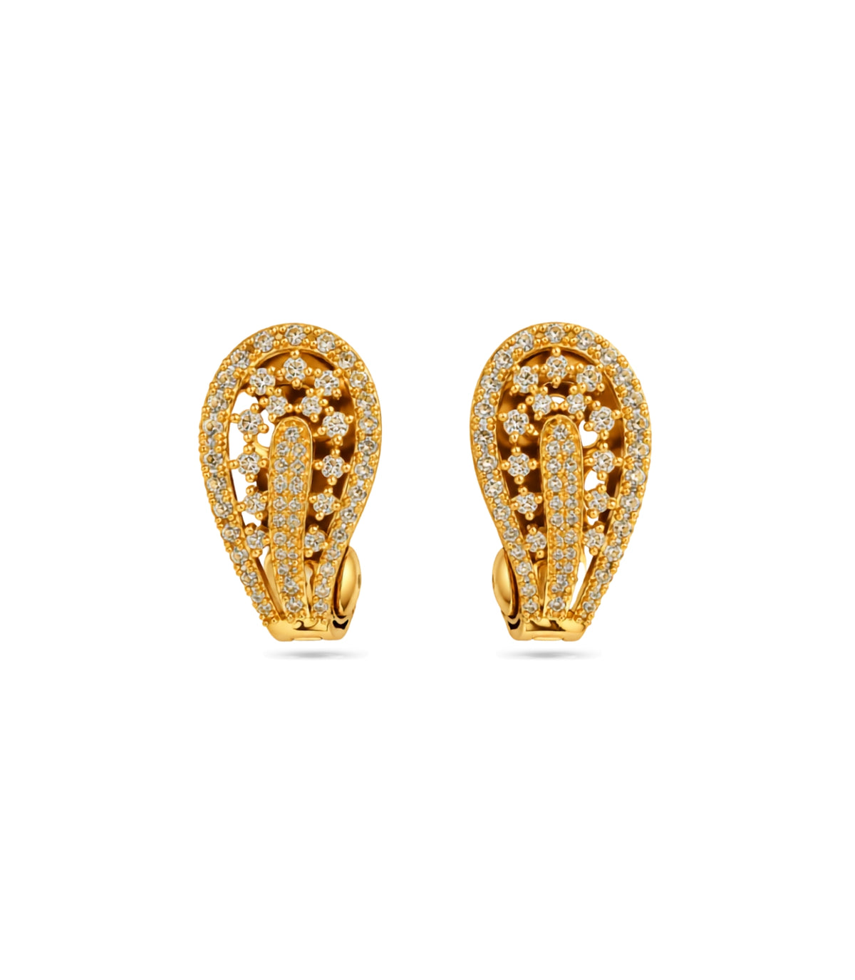 Gold Plated Teardrop Paisley Hoop Earrings