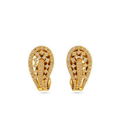 Gold Plated Teardrop Paisley Hoop Earrings