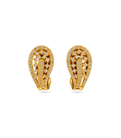 Gold Plated Teardrop Paisley Hoop Earrings