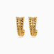 Gold Plated Geometric Lattice Design Hoop Earrings