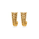Gold Plated Geometric Lattice Design Hoop Earrings