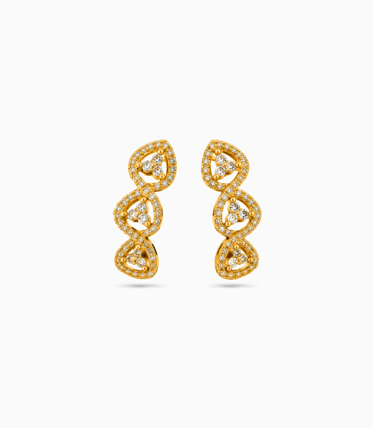 Gold Plated Wave-Inspired Motif Hoop Earrings