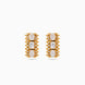 Gold Plated Cushion AD Hoop Earrings