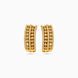 Gold Plated Multi-Row Lattice Design Hoop Earrings