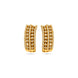 Gold Plated Multi-Row Lattice Design Hoop Earrings
