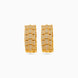 Gold Plated Watch-Strap pattern Hoop Earrings
