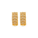 Gold Plated Watch-Strap pattern Hoop Earrings
