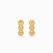 Gold Plated Three-Ring Hoop Earrings