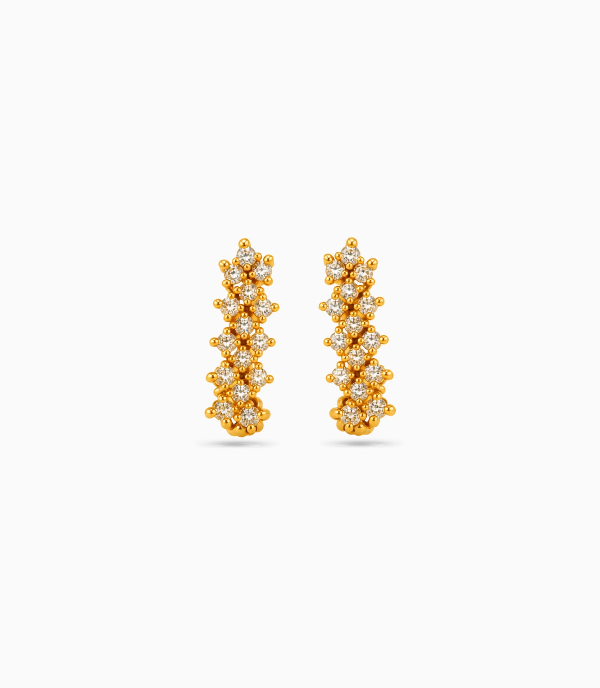 Gold Plated Zigzag Cluster Hoop Earrings