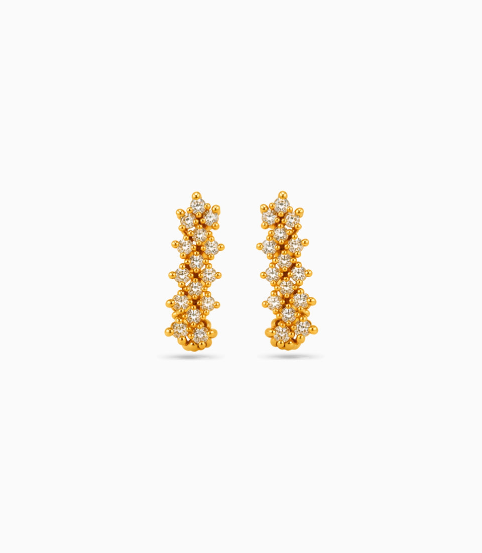 Gold Plated Zigzag Cluster Hoop Earrings