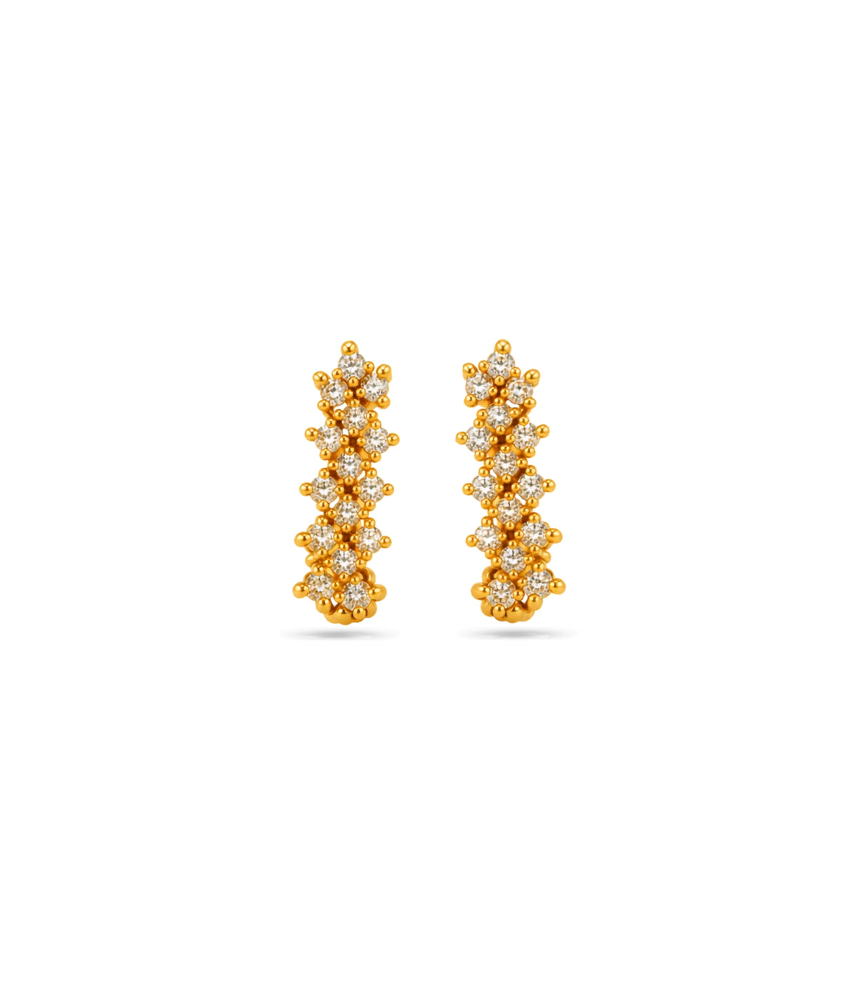 Gold Plated Zigzag Cluster Hoop Earrings