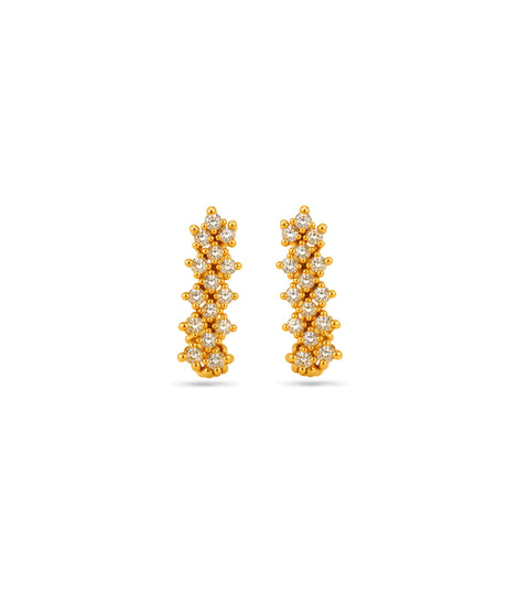 Gold Plated Zigzag Cluster Hoop Earrings