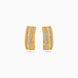 Gold Plated Baguette-Cut  Hoop Earrings