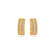 Gold Plated Baguette-Cut  Hoop Earrings