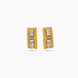 Gold Plated Studded Border Hoop Earrings