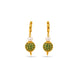 Gold Plated Green AD Globe & Pearl Hoop Earrings