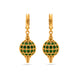 Gold Plated Green AD & Pearl Hoop Earrings
