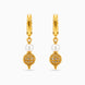 Gold Plated Globe & Pearl Hoop Earrings