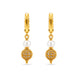 Gold Plated Globe & Pearl Hoop Earrings