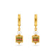 Gold Plated Cube Lantern & Pearl Hoop Earrings