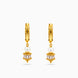 Gold Plated Crystal Drum Pearl Hoop Earrings