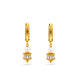 Gold Plated Crystal Drum Pearl Hoop Earrings