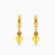 Gold Plated Sphere & Sunshine Yellow Heart Hoop Earrings