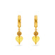 Gold Plated Sphere & Sunshine Yellow Heart Hoop Earrings
