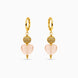 Gold Plated Sphere & Peach Heart Hoop Earrings