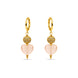 Gold Plated Sphere & Peach Heart Hoop Earrings