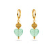 Gold Plated Sphere & Mint Green Heart Hoop Earrings