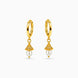 Gold Plated Conical Filigree Pearl Hoop Earrings