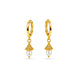Gold Plated Conical Filigree Pearl Hoop Earrings