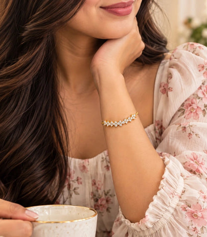 Gold Plated Geometric Bolo Bracelet