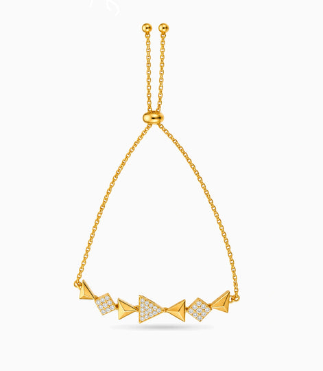 Gold Plated Geometric Glossy Bolo Bracelet