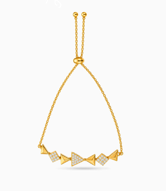 Gold Plated Geometric Glossy Bolo Bracelet