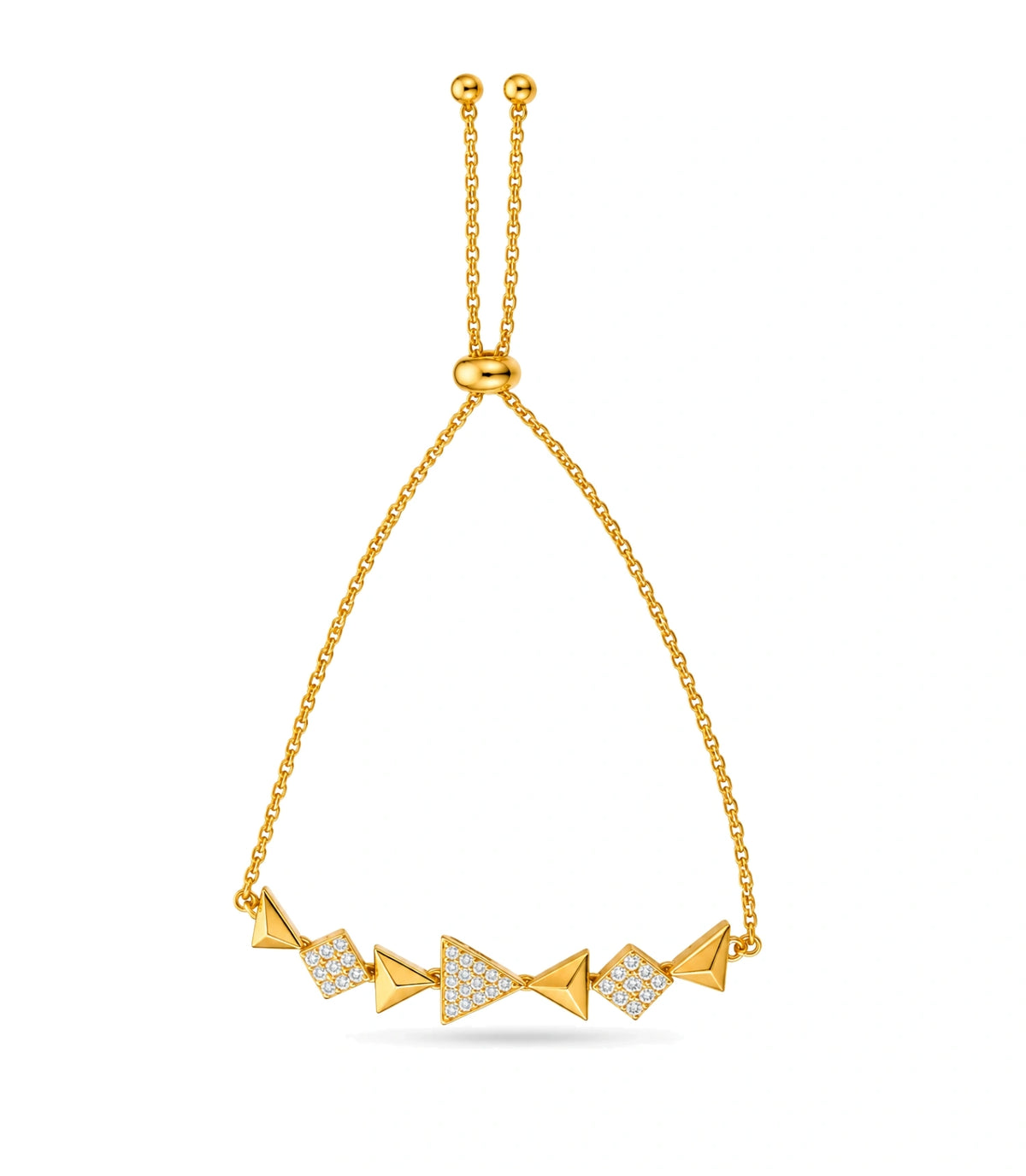 Gold Plated Geometric Glossy Bolo Bracelet