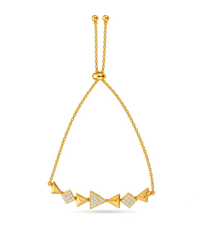 Gold Plated Geometric Glossy Bolo Bracelet