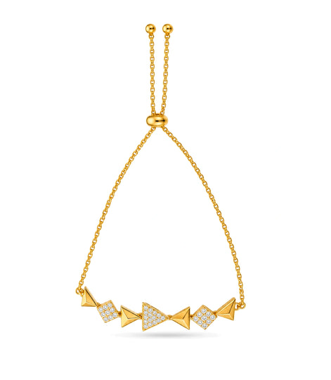 Gold Plated Geometric Glossy Bolo Bracelet