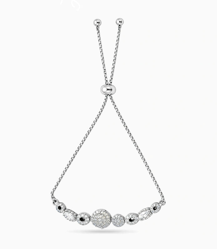 Rhodium Plated Majestic Bolo Bracelet