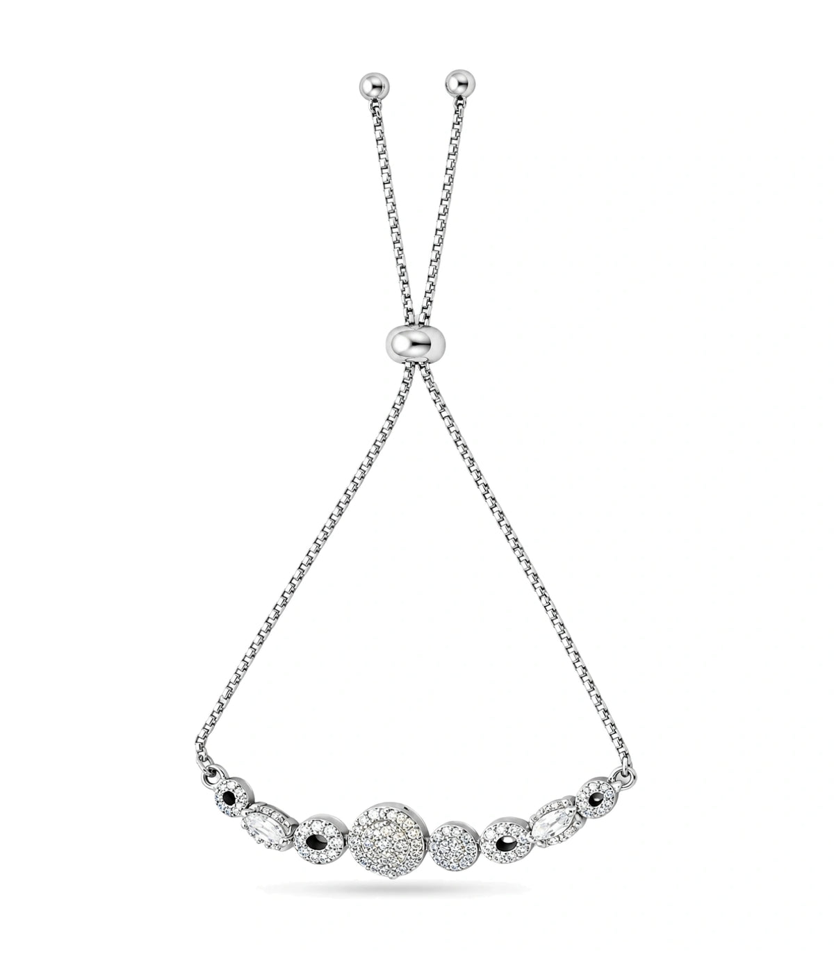 Rhodium Plated Majestic Bolo Bracelet