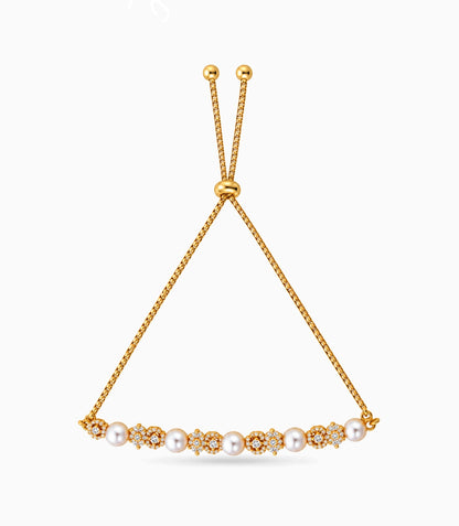 Gold Plated Pearl Royal Bolo Bracelet