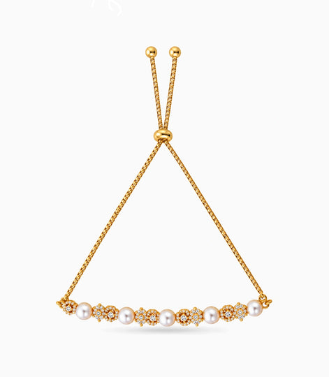 Gold Plated Pearl Royal Bolo Bracelet