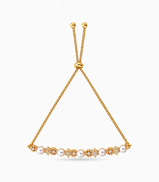 Gold Plated Pearl Royal Bolo Bracelet