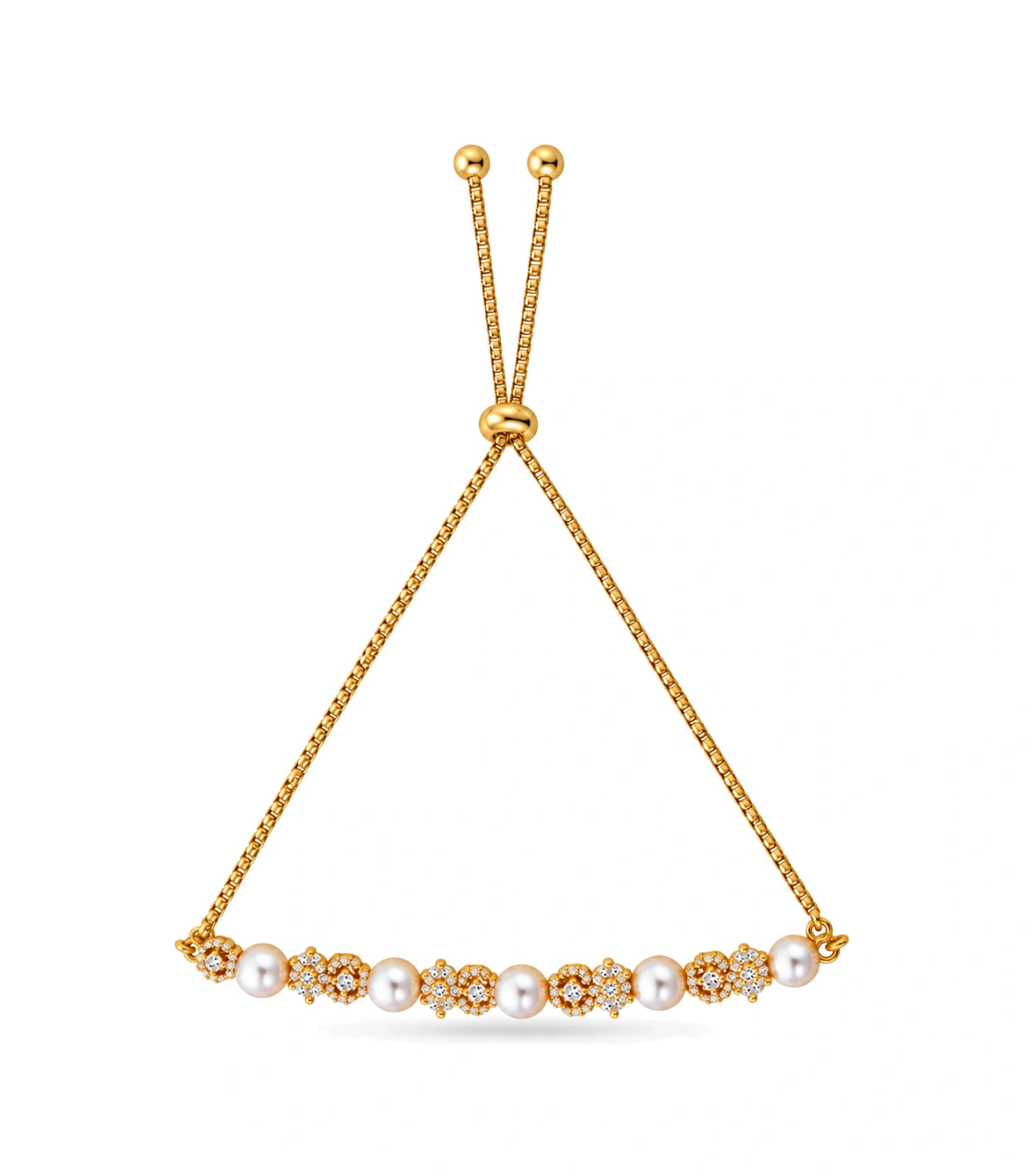 Gold Plated Pearl Royal Bolo Bracelet