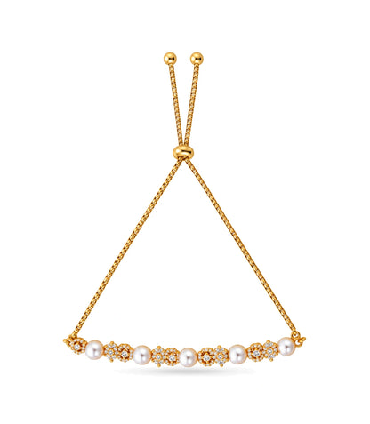 Gold Plated Pearl Royal Bolo Bracelet