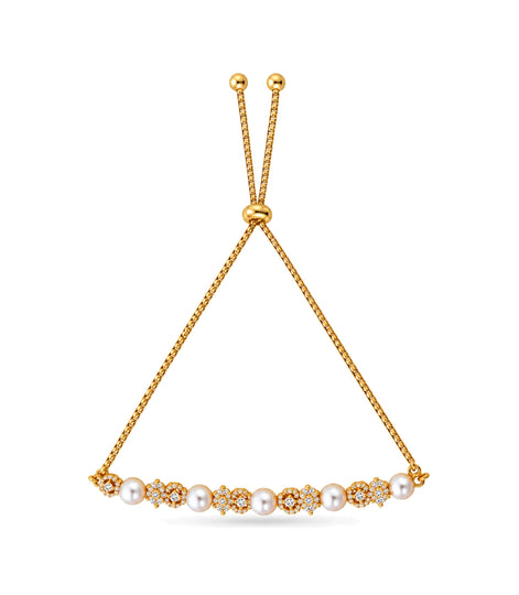 Gold Plated Pearl Royal Bolo Bracelet