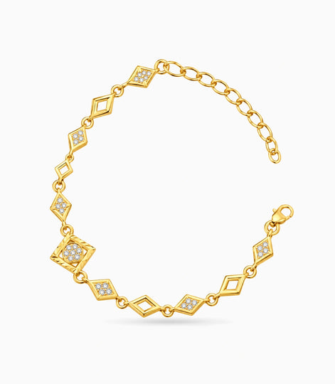 Gold Plated Sparkling Chain Bracelet